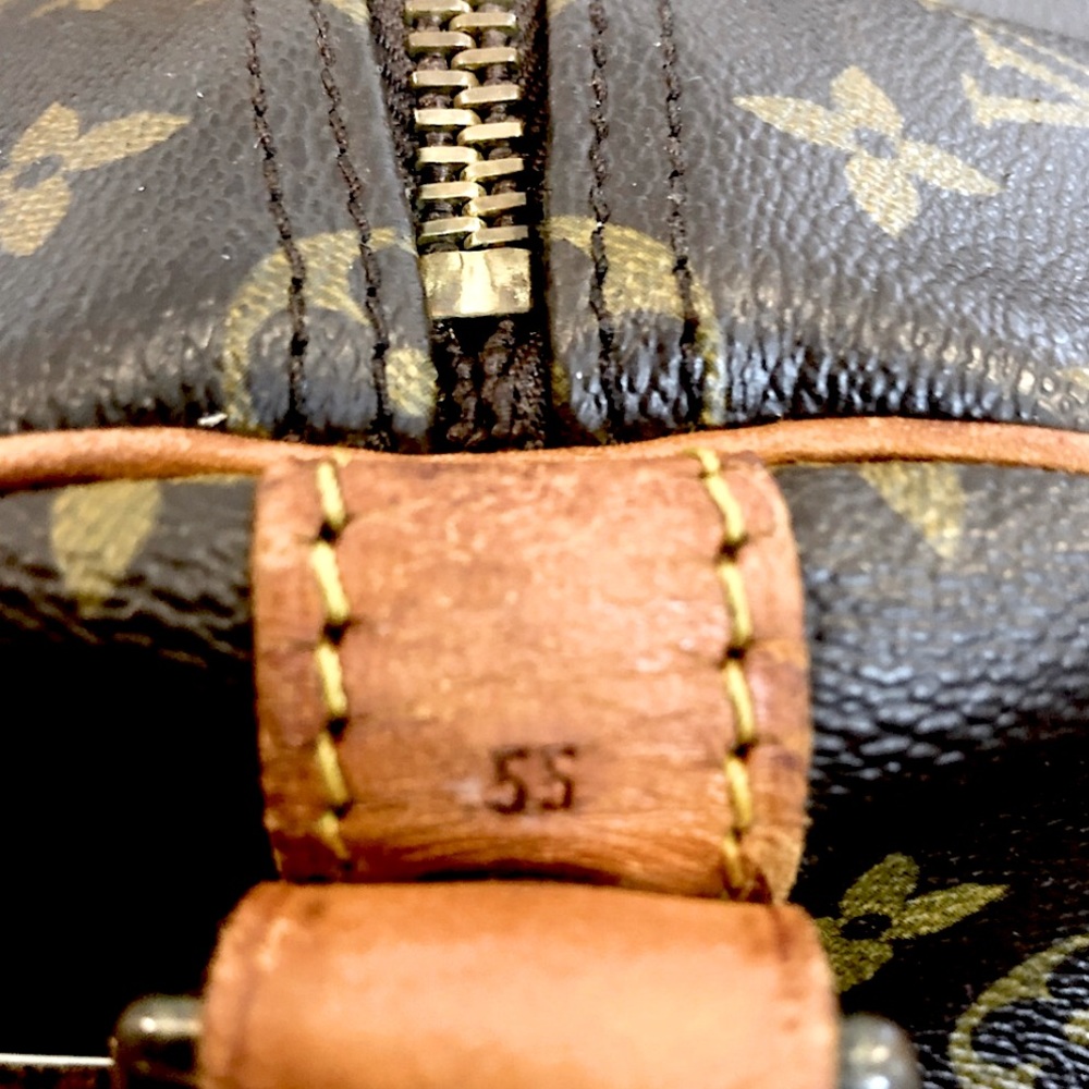 LOUIS VUITTON Monogram Keepall Bandolier Crossbody Weekend Travel Bag LV 55 - Picture 14 of 17